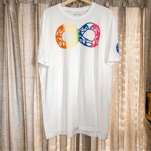 Apeman White Rainbow Autism Awareness Short Sleeve Tee Shirt Size Extra Large